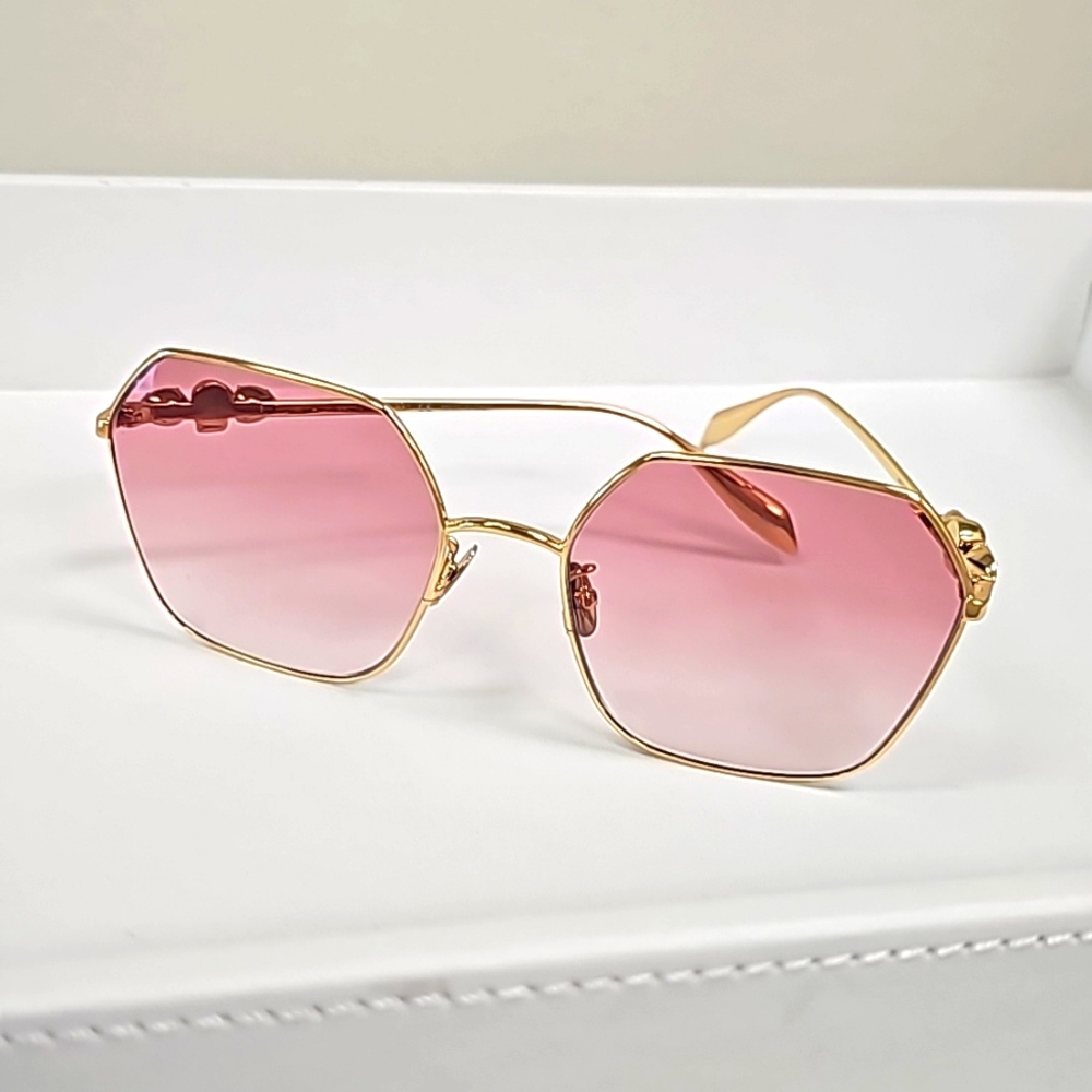 Alexander McQueen pink sunglasses with Swarovski crystals